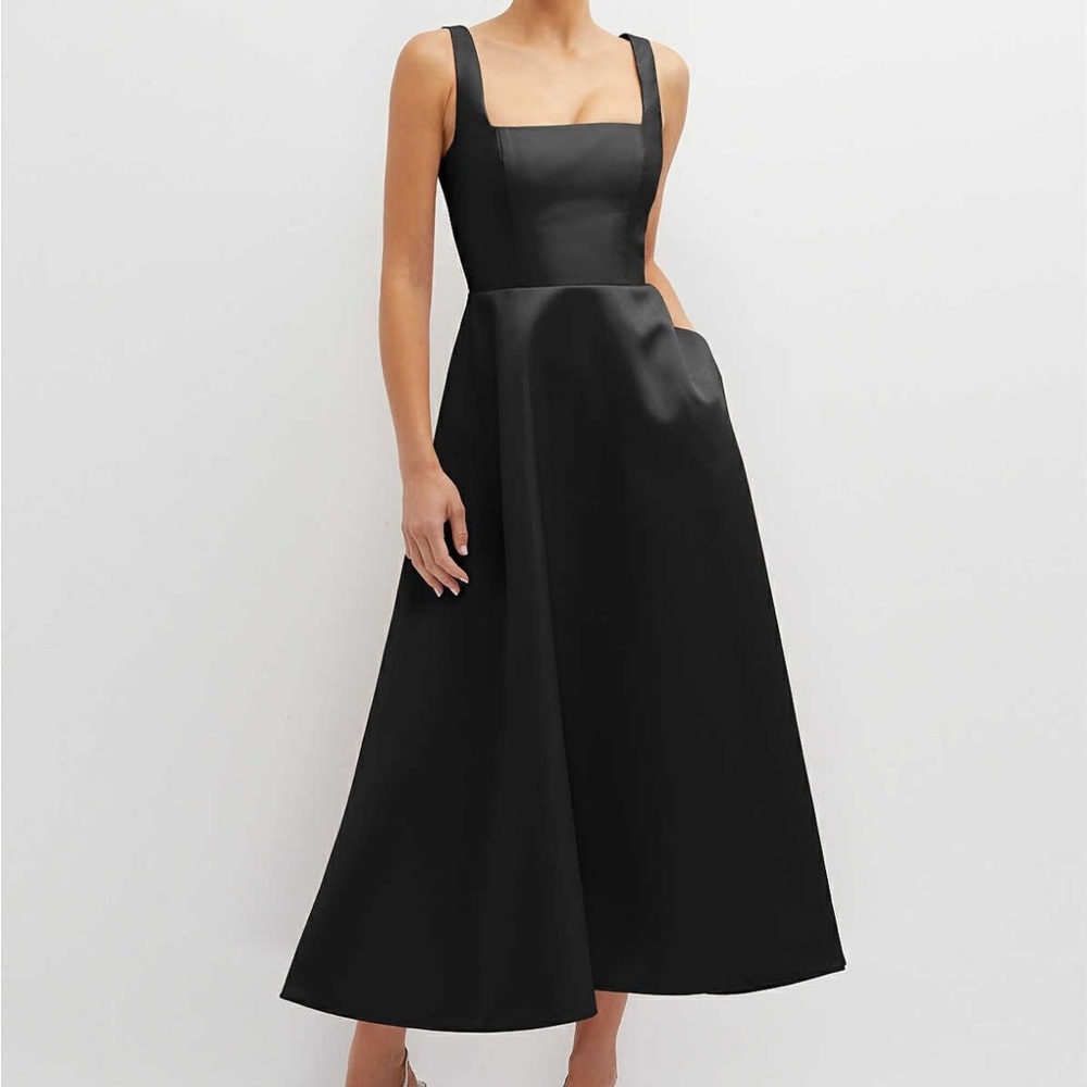 Dessy Collection Black Midi Dress